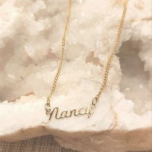 Vintage goldtone " Nancy " name necklace